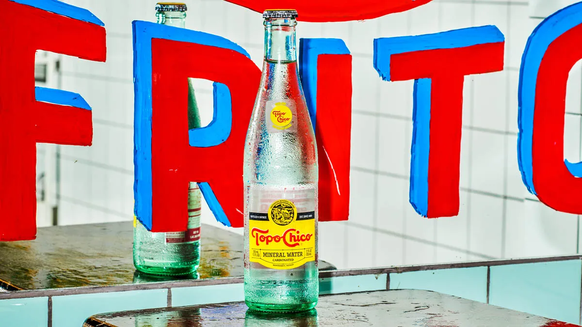 Bottle of Topo Chico sparkling mineral water