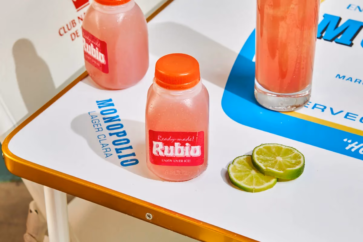 8oz bottle of Sandía Santa watermelon-lime tequila cocktail