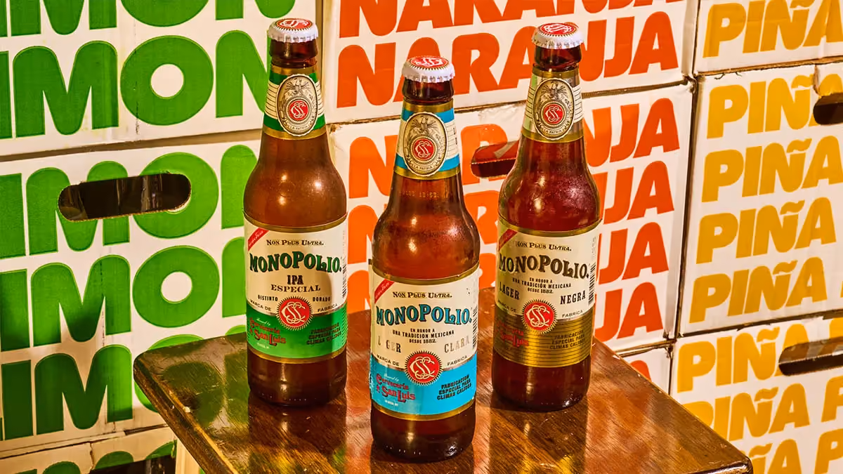 Bottle of Monopolio Mexican beer