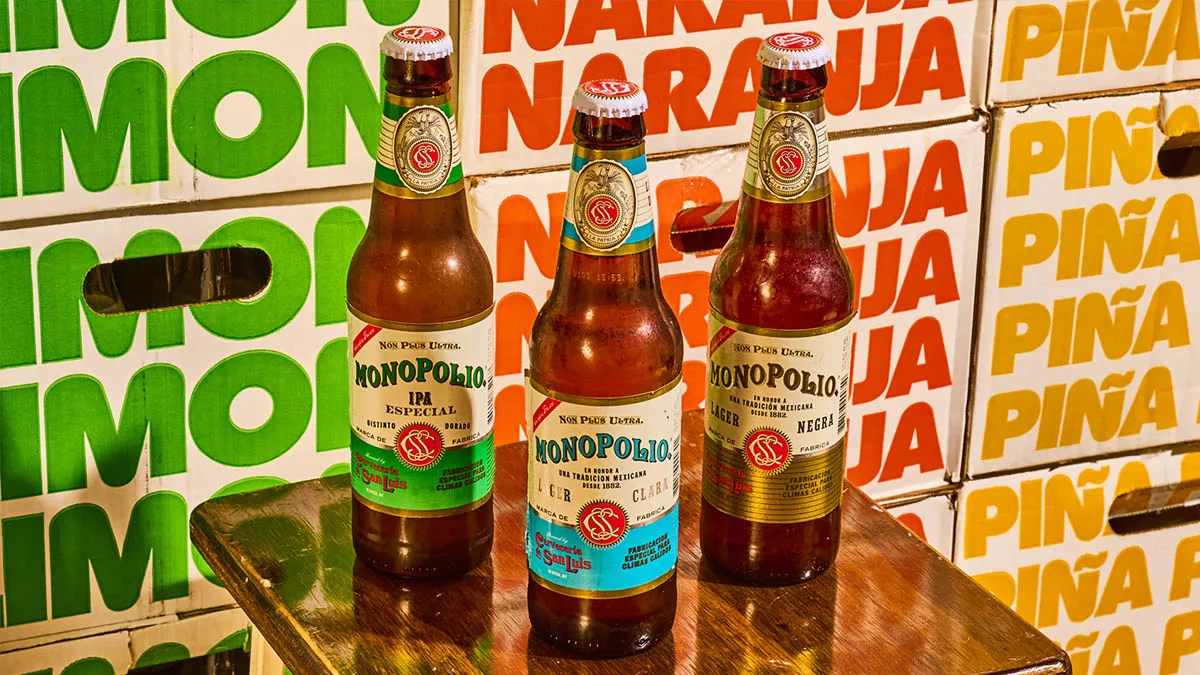 Bottle of Monopolio Mexican beer
