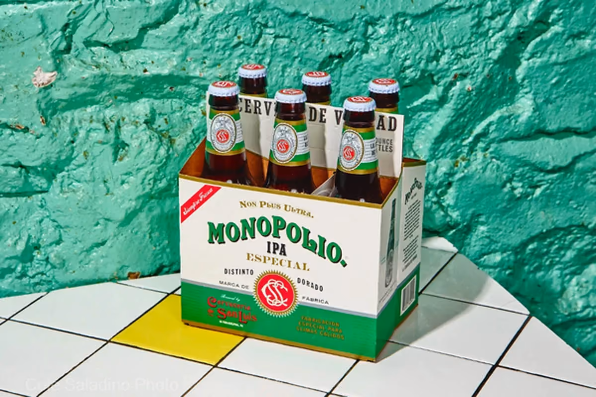Bottle of Monopolio IPA Mexican beer