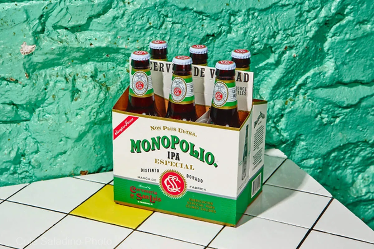 Bottle of Monopolio IPA Mexican beer