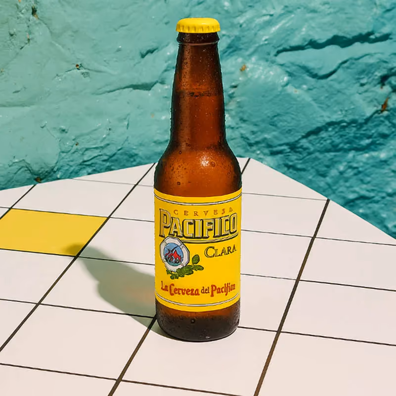 Bottle of Pacifico pilsner-style Mexican lager