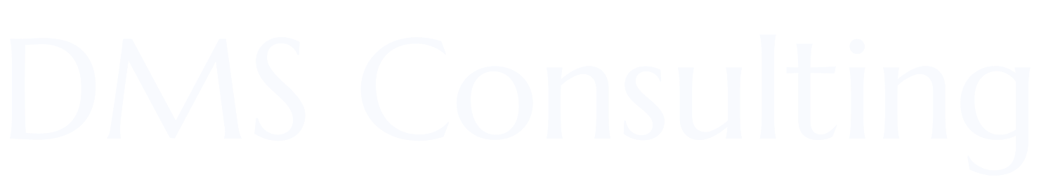 Logo DMS Consulting texte blanc sur fond transparent.