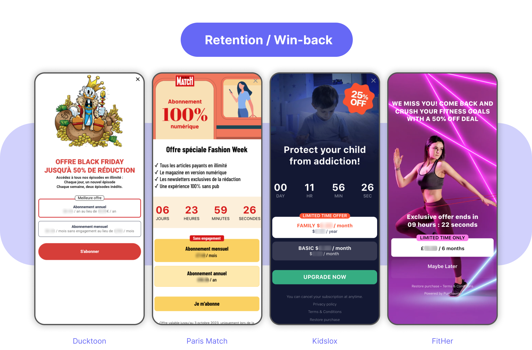 Timer Paywall Examples (Retention / win-back)