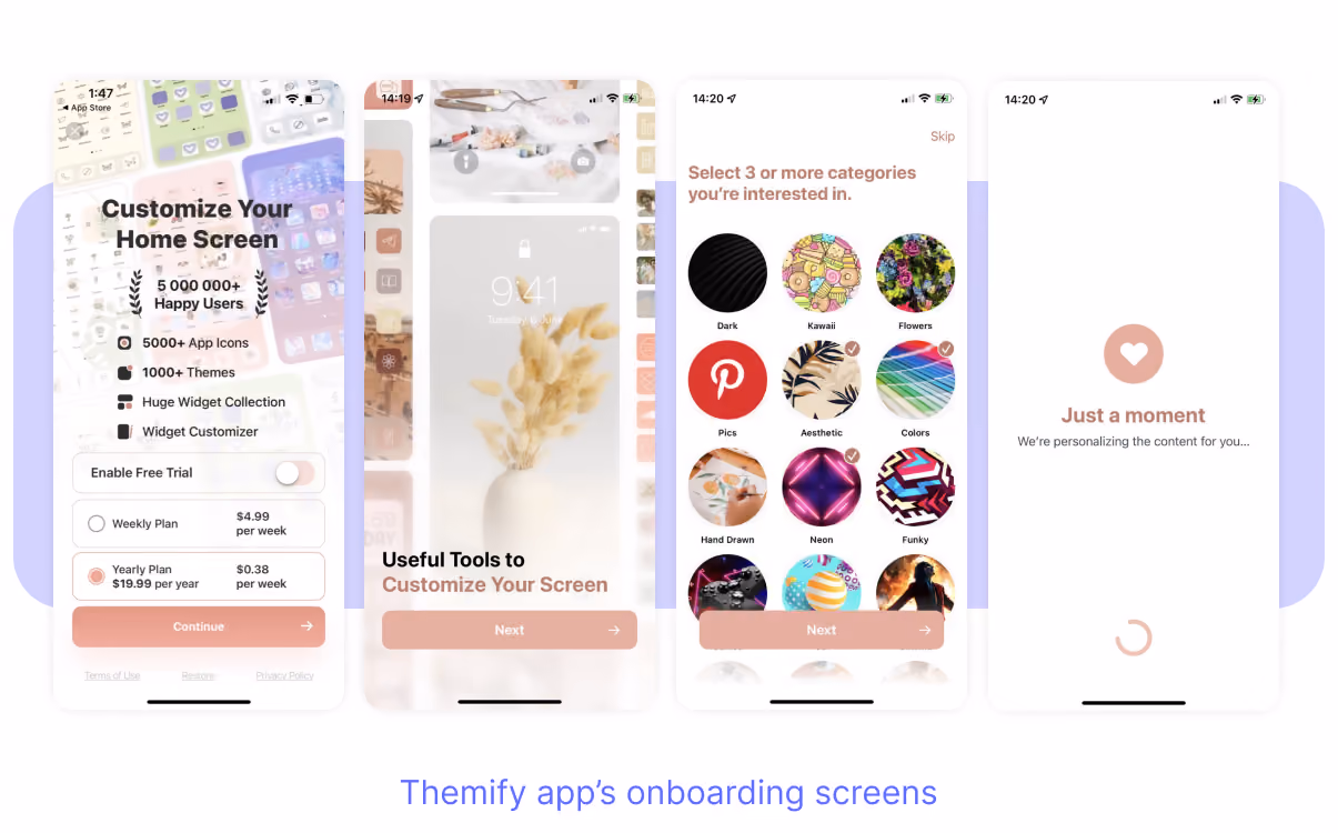 Themify app copywriting example