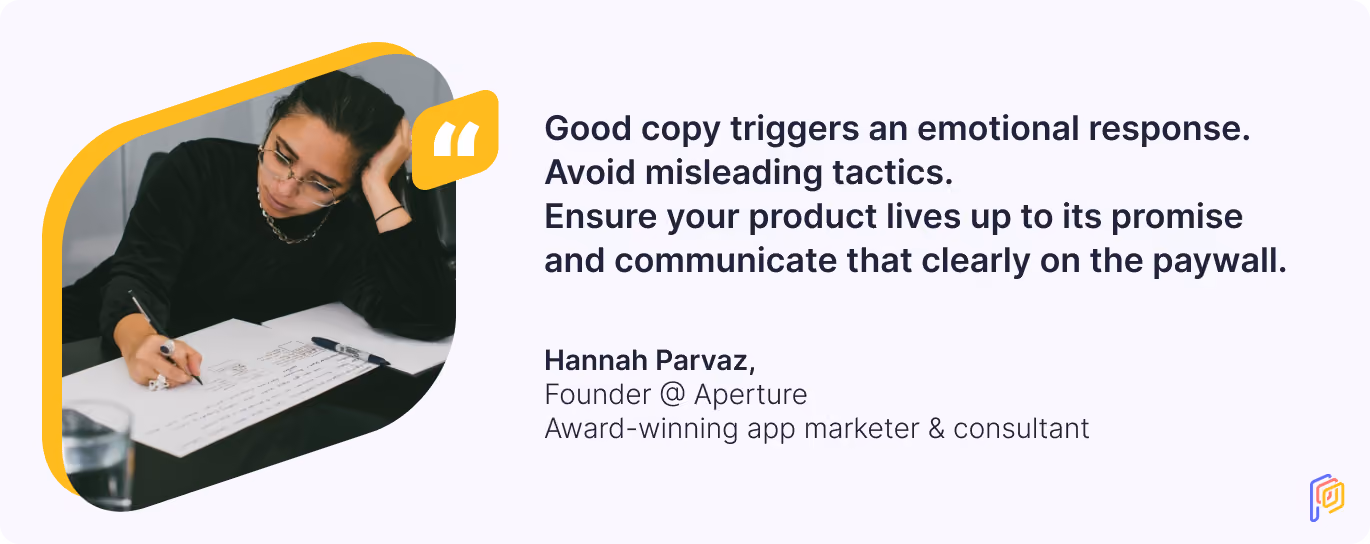 Hannah Parvaz on Paywall Copywriting