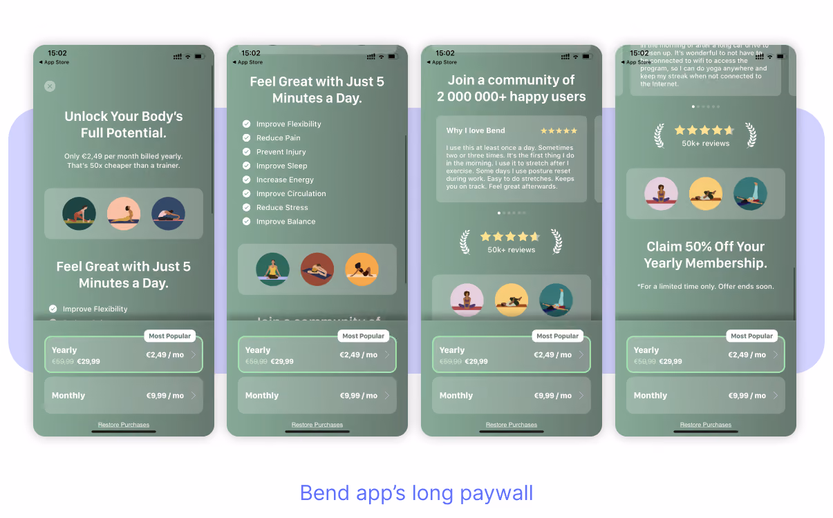 Bend app copywriting example