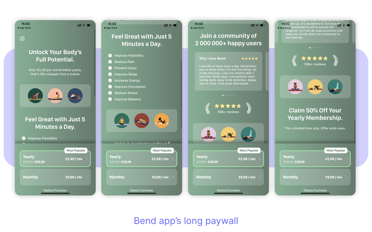 Bend app copywriting example