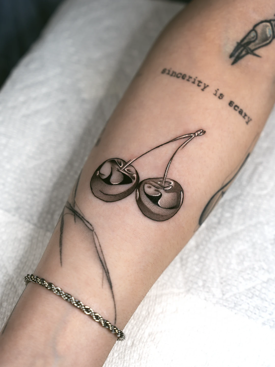 Black and grey cherry design