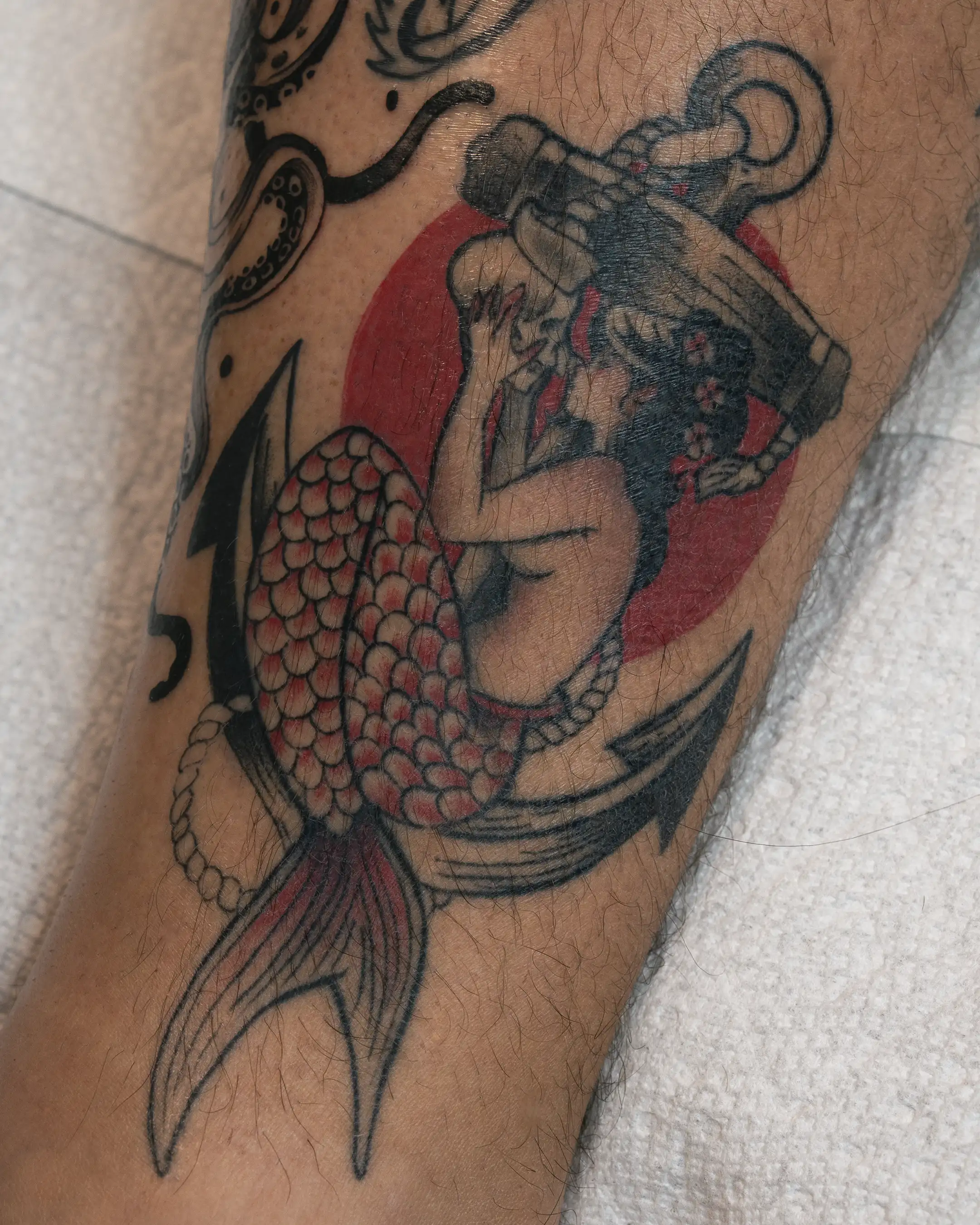 Healed American traditional sailor tattoo
