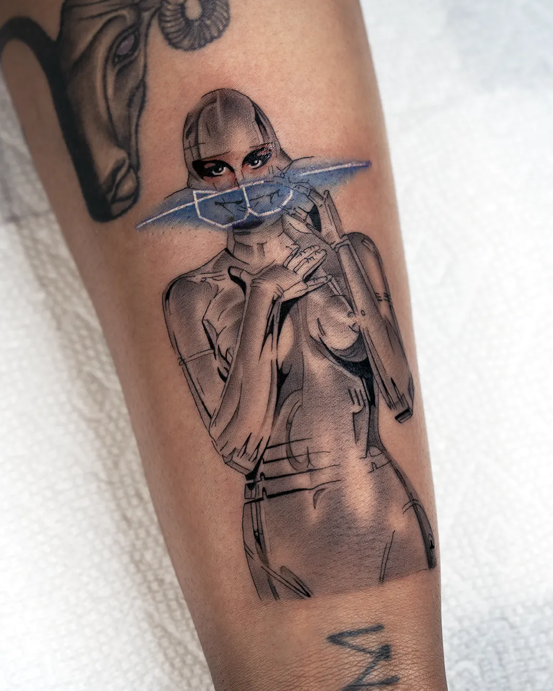 Cute metallic girl tattoo