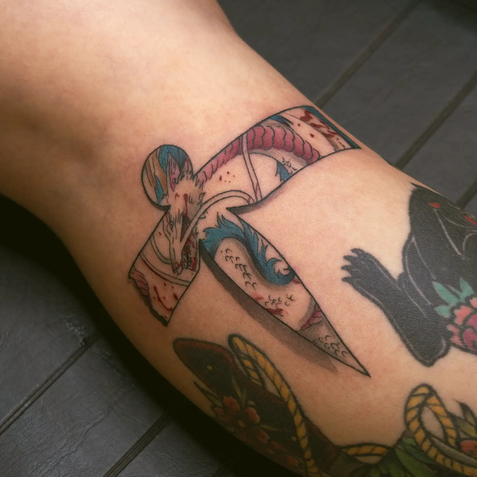 Studio Ghibli color anime tattoo