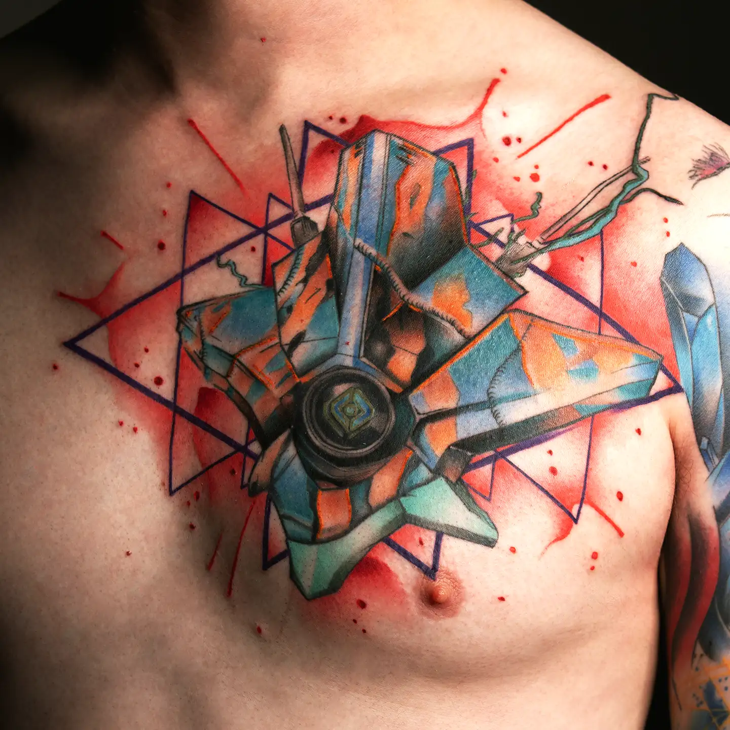Hyper-realism watercolor tattoo