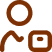 Four brown icons arranged in a 2x2 grid: a circle with a dot, a sun, an eye, and a square with a dot.