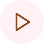 Brown play button icon inside a light circular background.
