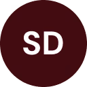 Dark red circular icon with white letters SD in the center.