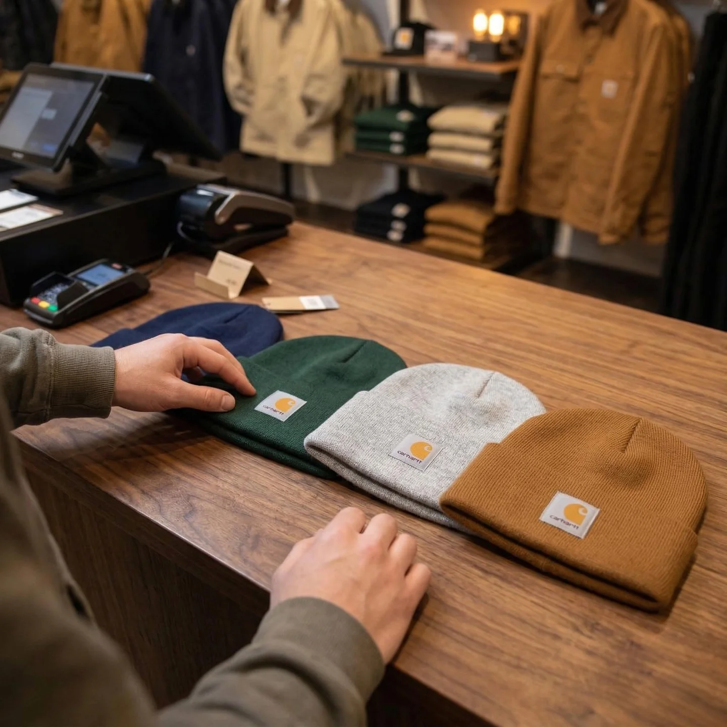 Men's work jacket on the sales floor