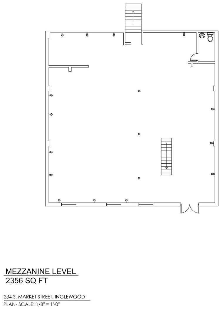 Mezzanine level plan for 234 South Market Street, 2356 square feet