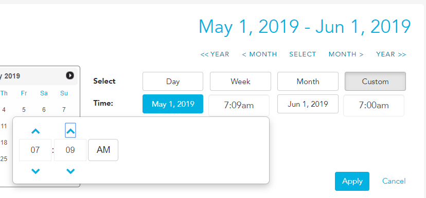 Setting a time-of-day filter on reports in Loaded
