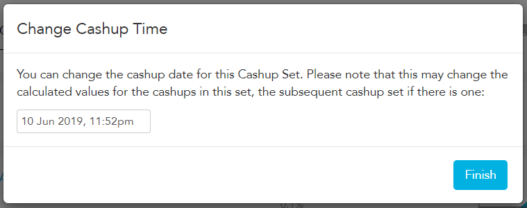 Editing the date of a cashup in Loaded