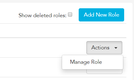 Manage role action on the roles list