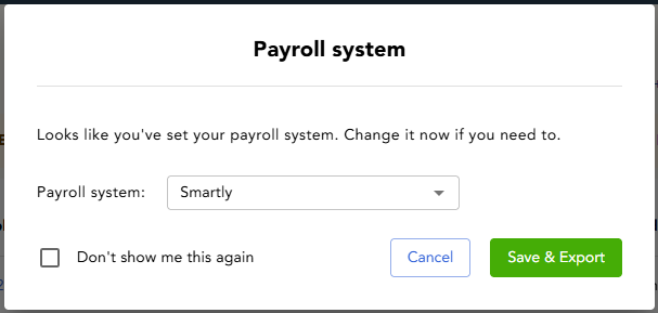 Export to Payroll button