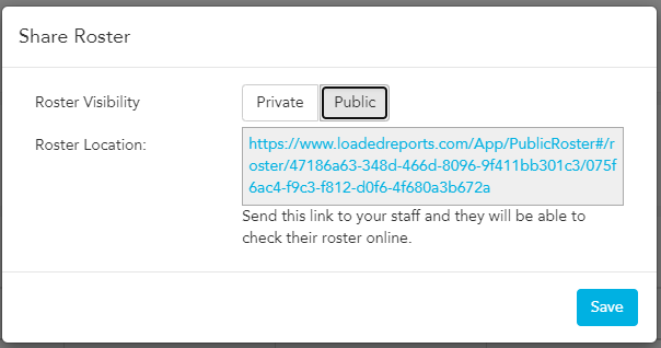 Sharing a public roster link