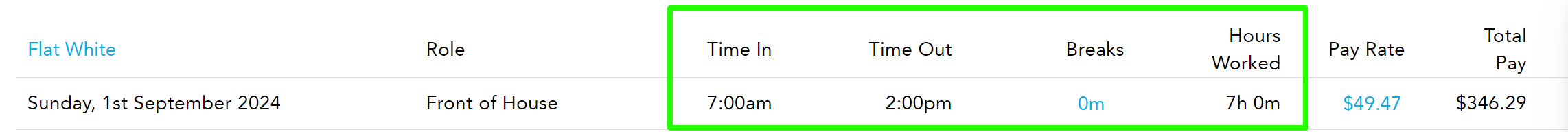 Missed break adjustment part 1 example