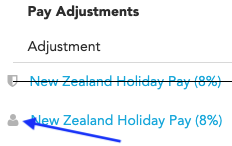 Icon indicating a manually added pay adjustment