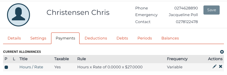 PaySauce Payments tab plus button