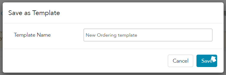 Naming a new order template in Loaded