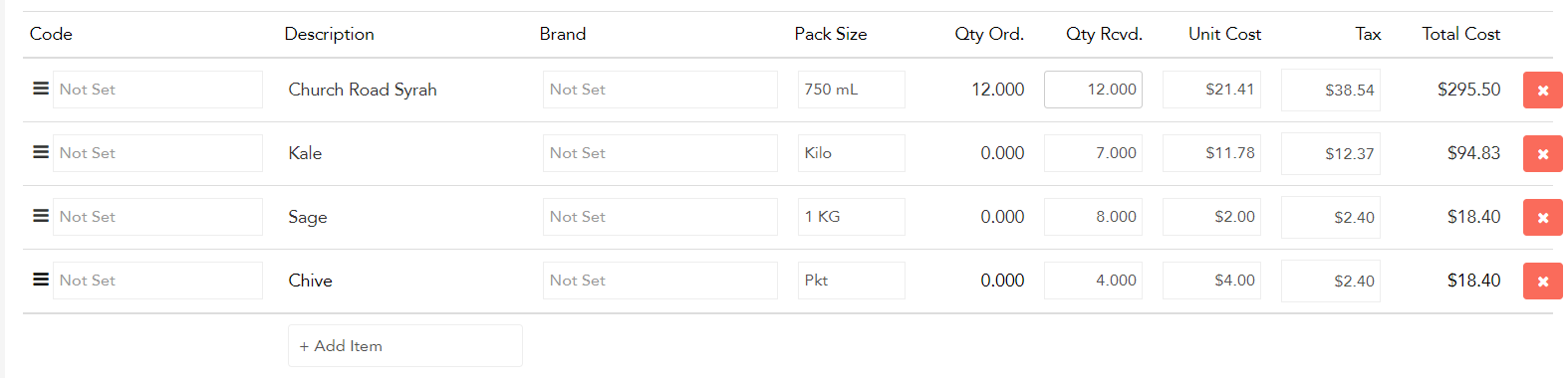 Matching purchase order line items against the supplier invoice in Loaded