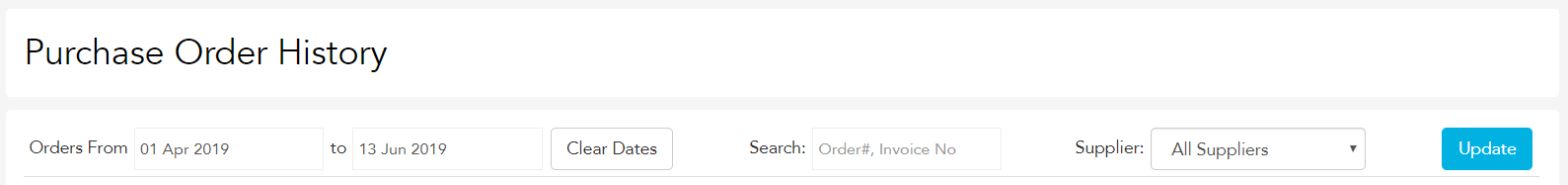 Filtering Order History by date range in Loaded
