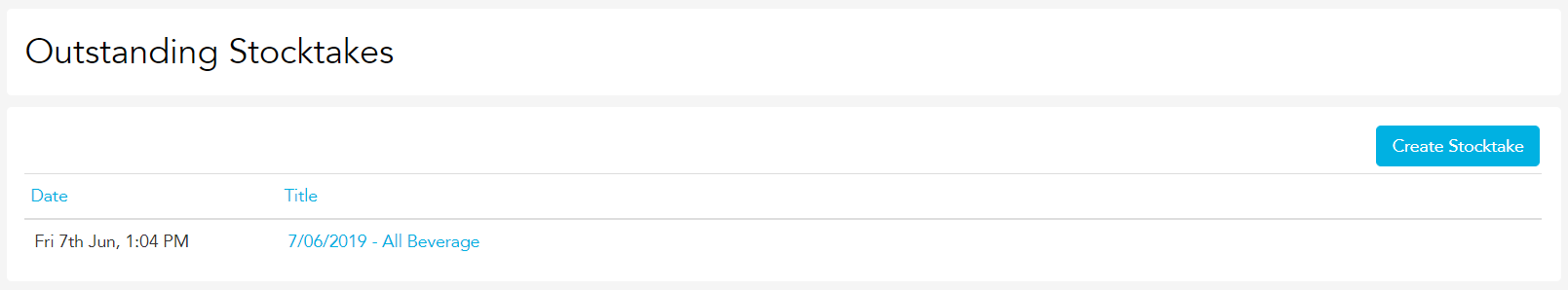 Opening a blank stocktake template in Loaded