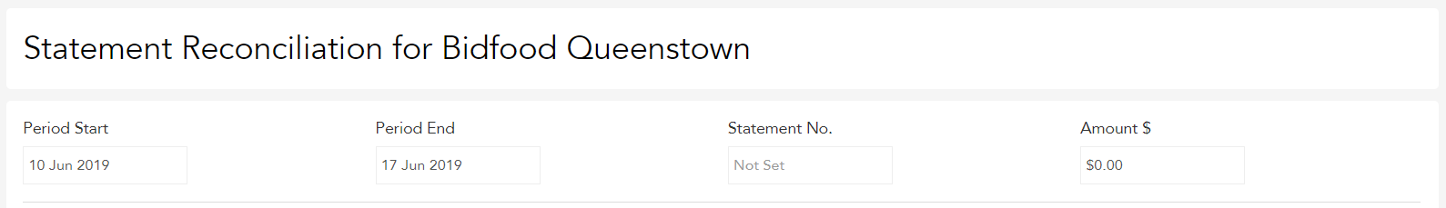 Entering the statement total amount