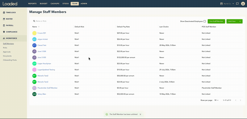 Linking a staff member to Xero (AU Payroll tab)