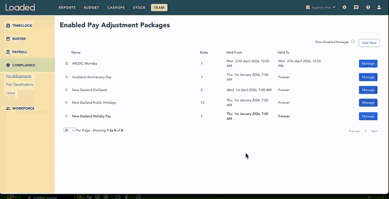 Creating a custom On Cost package in Loaded