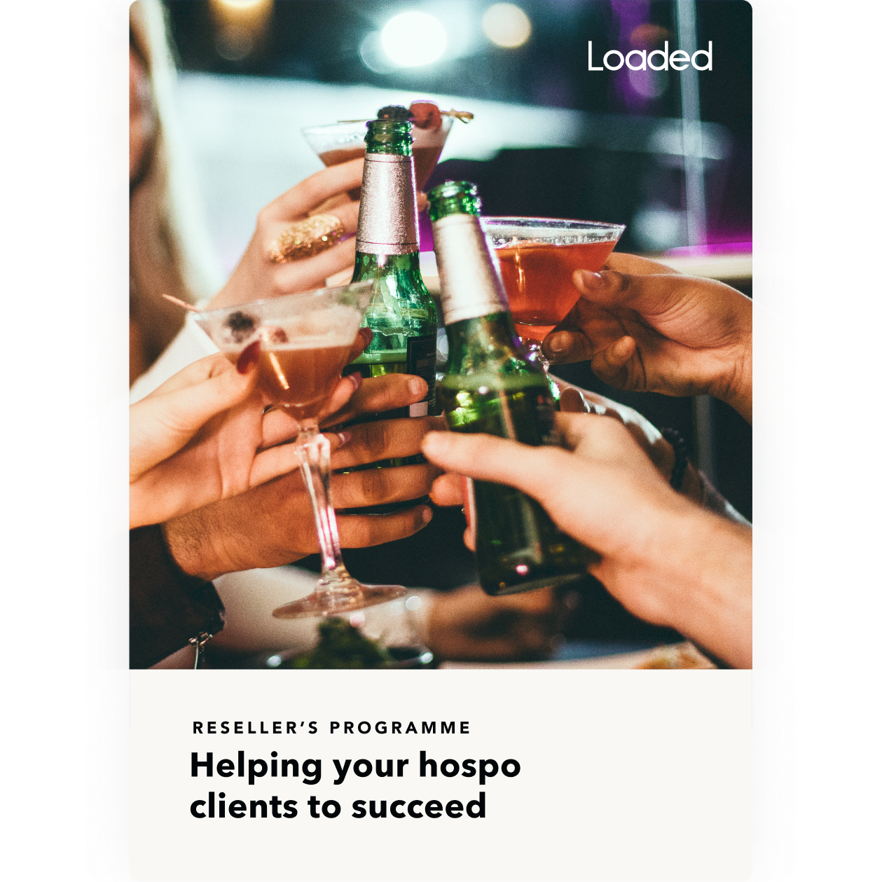 Group of people toasting with beer bottles and cocktail glasses in a social setting.