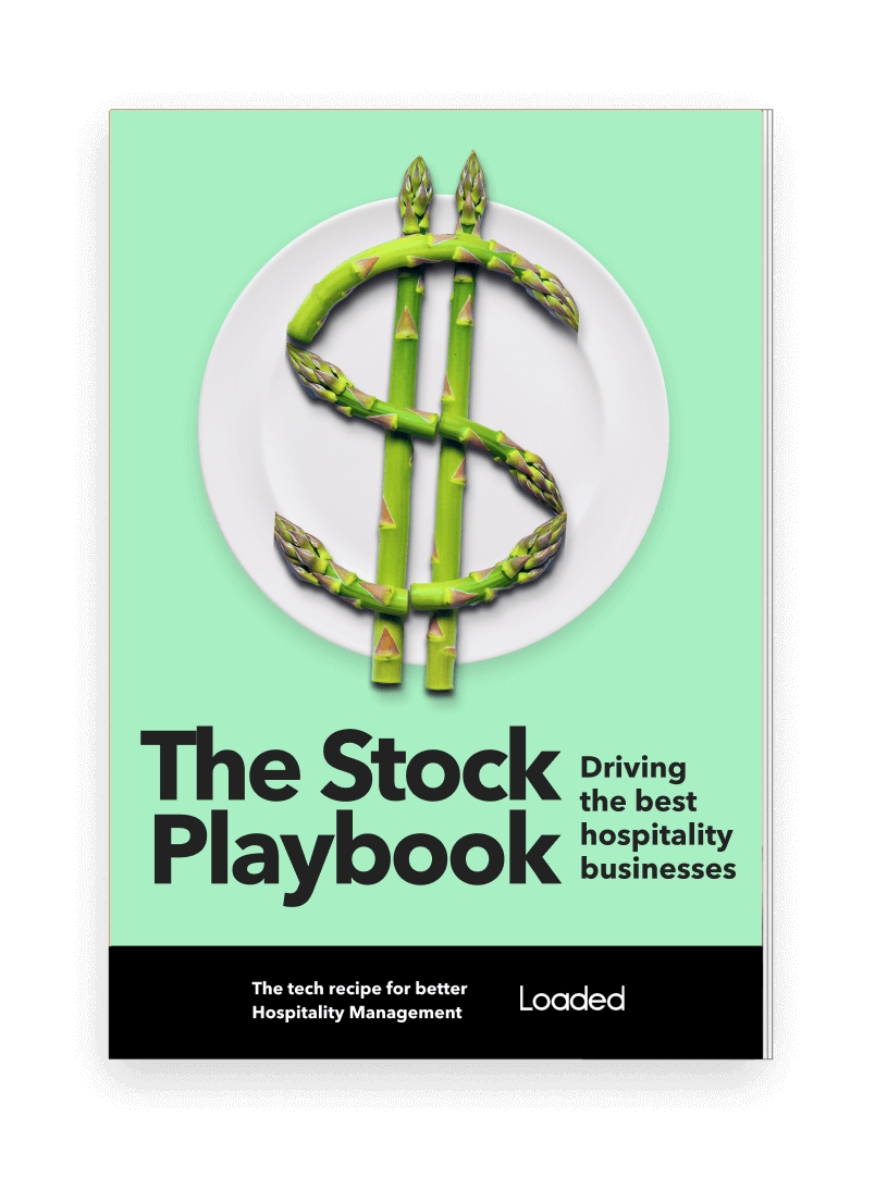 Book cover titled The Stock Playbook with asparagus stalks arranged as a dollar sign on a white plate against a mint green background.