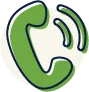Green phone handset icon with two curved lines indicating a call.