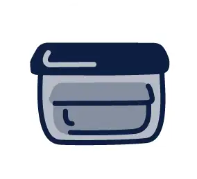 Raw patty stored in airtight container icon