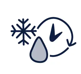 Snowflake, clock and water droplet icon
