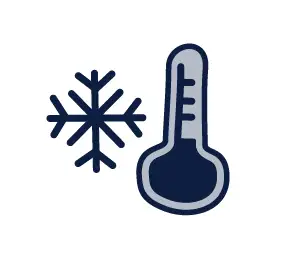Snowflake and thermometer icon