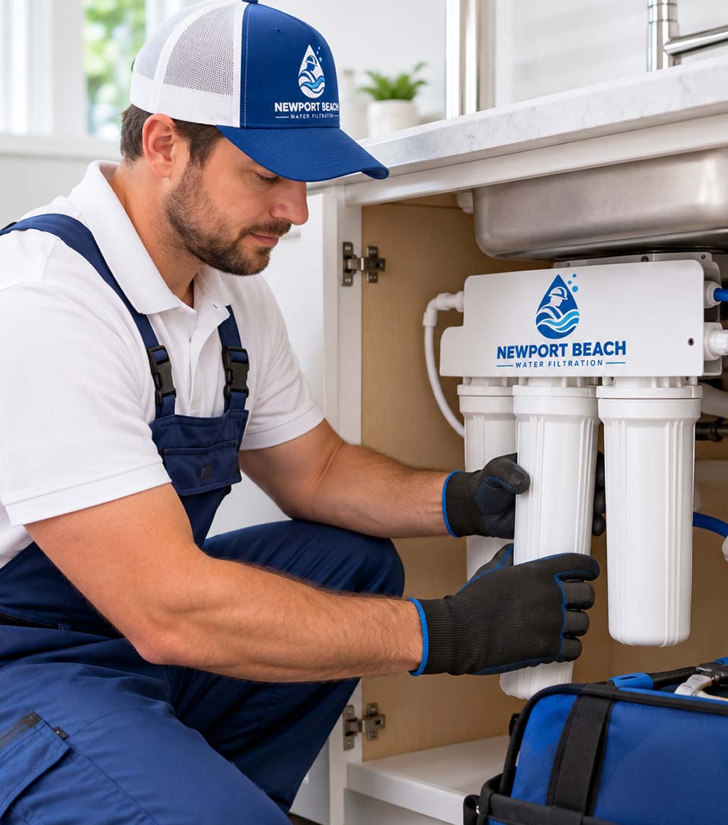 Clean water filtration in a modern Newport Beach home