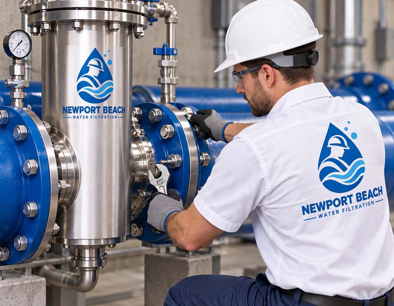 Water treatment system installation in a Newport Beach home