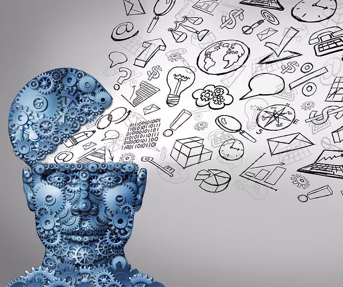 Digital human with idea coming out of head