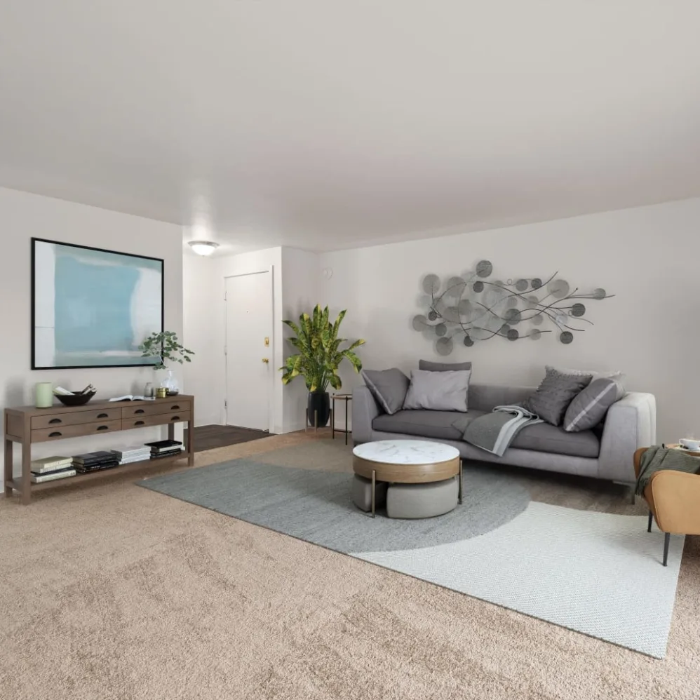 living room with couch and coffee table