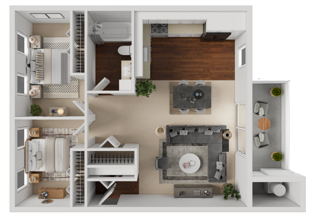 2x1 floor plan 980 square feet