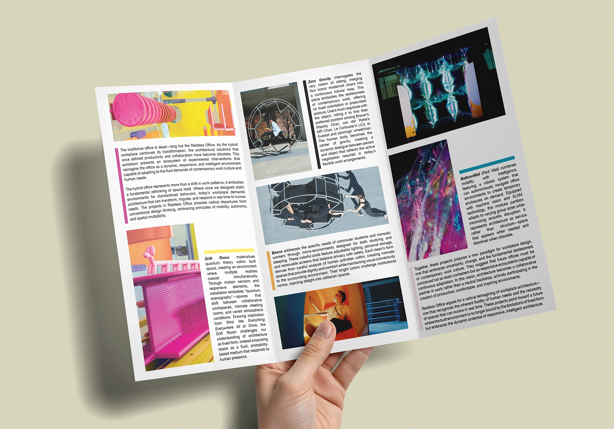 Urban Arts Space Restless Office booklet spread interior placeholder